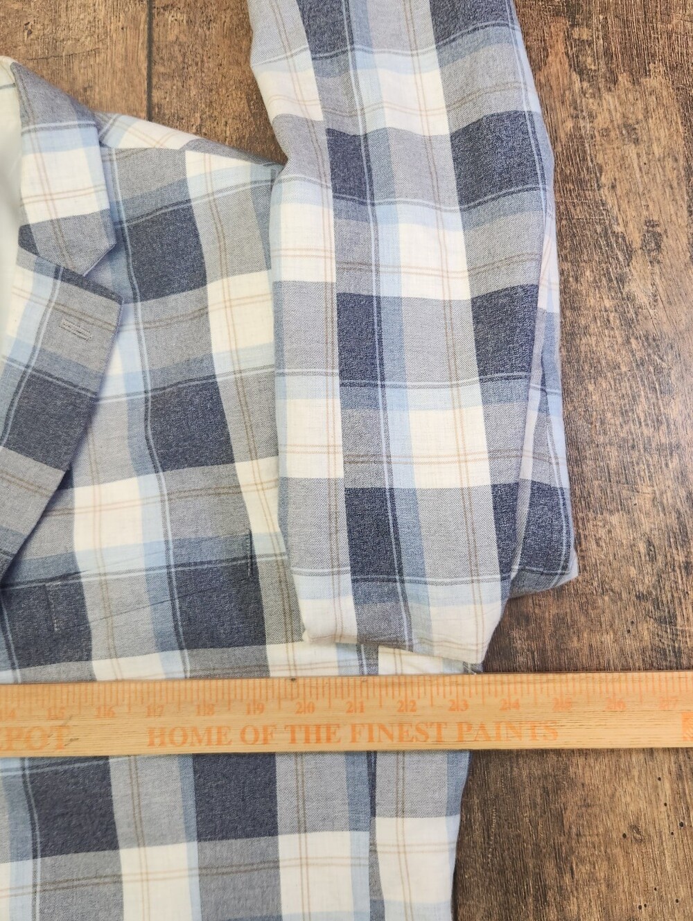 Tommy Hilfiger Blazer Mens 44R Blue Plaid Cotton Sport Coat Jacket Unstructured - Picture 6 of 10